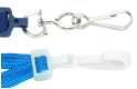 Steel swivel, or plastic hooks available on these lanyards